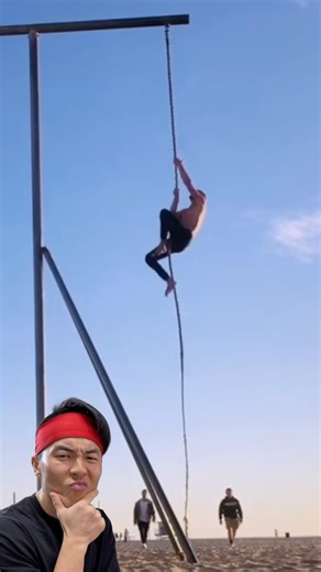 No-Feet Rope Climbing Challenge 🥷🧗😱 #ninjahyeong
