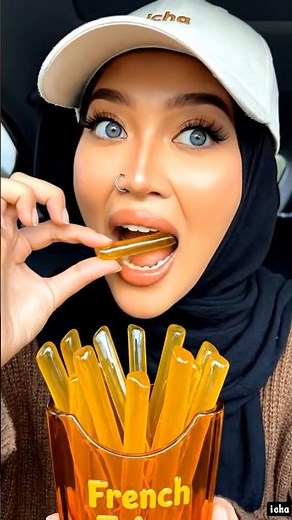 ASMR Transparent French Fries – Crunchy Glass Candy Eating Sounds