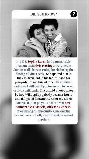 Sophia Loren Steals a KISS from ELVIS on Set