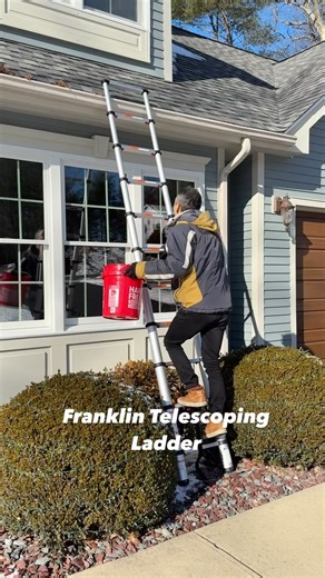 32K views · 452 reactions | The Franklin Telescoping Ladder has an innovative design that extends one foot at a time for up to 14’ of reach. Slow-close technology makes it easy to close without pinching. Only $149.99 at #HarborFreight. | Harbor Freight | Facebook