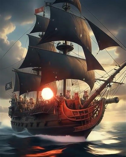 Pirate Cats Battle on Ship–Cannon Fight at Sea–Funny Short