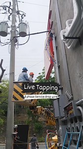 live tapping 3 phase service drop wire. #ServiceEntrance #livetapping #electrical #electricalwork | Rhian Brondial