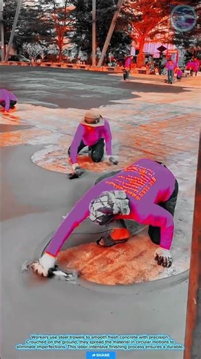 Manual & Precise: Steel Trowel Finishing for Smooth and Durable Concrete Surface Paving