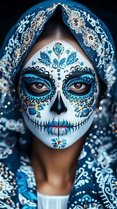 Portraits of La Catrina 💙 Makeup & Facepaint Inspiration for Día de Muertos ‘25 | Sprinkle of AI