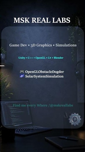 MSK Real Labs - Game Dev & 3D Graphics Portfolio Launch 🚀 #github #coding #chatgpt