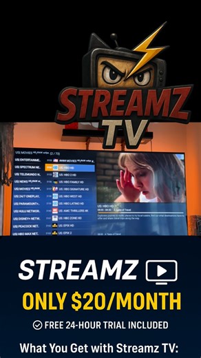 EL Joey Ruiz on Instagram: "🚀 Your TV, But Unlimited! – Streamz TV 📺✨ 💲 Only $20/Month – First 24 Hours FREE! Tired of juggling expensive bills or switching between apps just to watch what you love? With Streamz TV, you get EVERYTHING in one place — movies, sports, shows, and live events, right at your fingertips. ⸻ 🔥 Why You’ll Love It: ✅ Live TV from all genres — news, reality, drama & more ✅ Massive on-demand library with thousands of movies & TV series ✅ All the sports you want — Season 