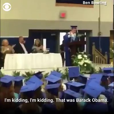 This valedictorian in Kentucky has gotten national attention after reading a President Trump quote during his graduation speech. After the crowd erupted with applause, he interrupted their cheers, saying "I'm kidding. That was Barack Obama." Via CBS News. | NewsChannel 5 Nashville