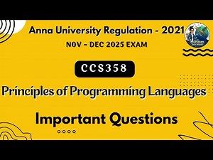 CCS358 Principles of Programming Languages in tamil||Anna University regulation 2021.