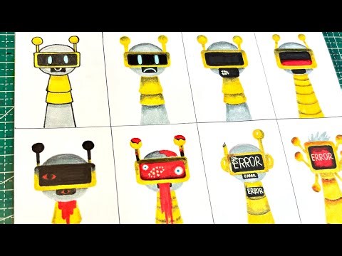 Drawing SPRUNKI INCREDIBOX (Fun Bot) Phase 1 to Phase 8 #sprunki #drawing