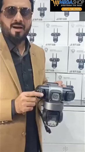 📹پوری دنیا میں کہیں سے بھی آپ اپنی فیکٹری، سکول، فارم ہاؤس، گھر، آفس پر نظر رکھ سکتے ہیں📹 1080p Three Lenses Rotatable PTZ full HD Outdoor Waterproof Camera Works Without DVR Plug and Play 📱 Whatsapp https://wa.me/923217962928 https://www.megashop.com.pk/three-lenses-rotatable-ptz-outdoor-camera.html *2 2 2=6 MEGAPIXELS With Colored Night vision *With Colored Night Vision* *Audio-Video Recording* *Rotatable 360 degree all sides* *Two Way voice communication* *Security Alarm System* *Motion de
