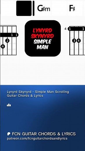 Lynyrd Skynyrd - Simple Man | Scrolling Guitar Chords & Lyrics