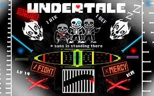 【UNDERTALE:困难模式 sans战斗 by:siki】siki制作的超多异形框弹幕苦难山一命全阶段全药剩3lv无作弊通过！！！（noob）