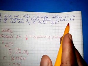 Work Done by friction force, given coefficient of friction