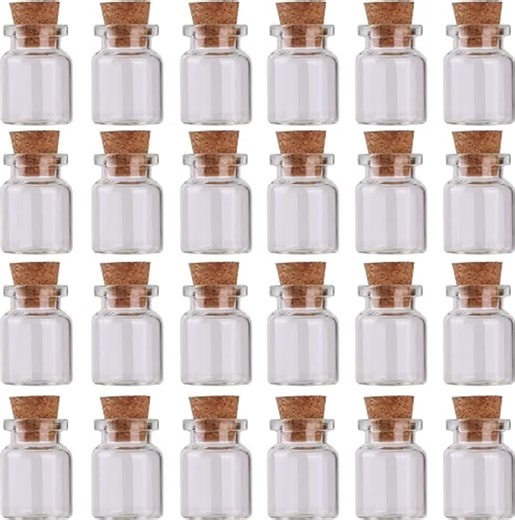 Mini Glass Bottles with Cork Stoppers - DIY Art Crafts Storage Container