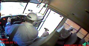 Deer crashes through school bus windshield, lands on sleeping student