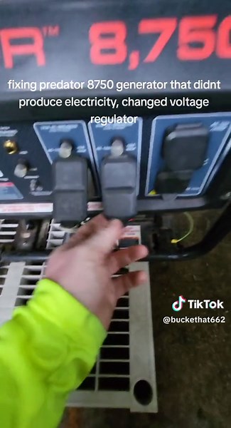 fixing predator 8750 generator that didn't produce electricity, changed the voltage regulator