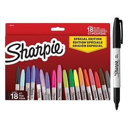 Sharpie Permanent Marker Pens Fine Point Pack of 18
