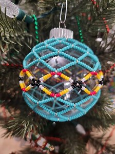 Native American Beaded Christmas Ornaments: Handmade Colorful Czech Seed Beads, Shatterproof Bulb - Etsy