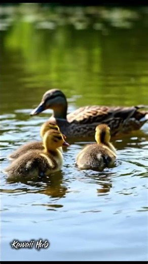 The Fluffiest First Swim Ever! Baby Duckling Family 💦 Water ASMR Kawaii Short