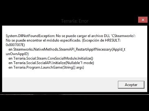 Arreglar "Error - System.EntryPointNotFoundException" Terraria ultima verion - 1.4.4.9 - Mega - Mf