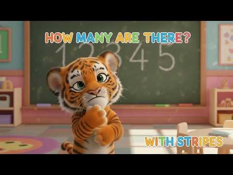 Learn to Count 1 to 5 with Stripes the Tiger Cub 🐯 | Counting Song for Kids | Tiny Paws Academy
