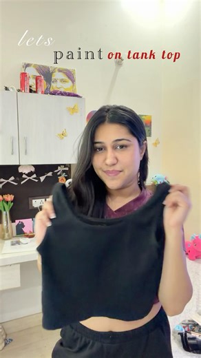 painting on tank top❤️#diy #trending #artshorts #craft #diyart #viralshort #ytshorts #shorts