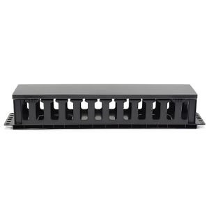 [Hot Item] 2u 12 Port 19 Inch Horizontal Plastic Cable Manager ABS 12 Slots Cable Management