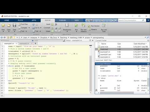 Loading and saving matlab data