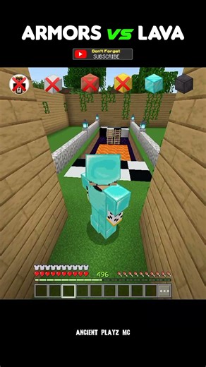 Armors vs Lava 🔥 | Which Armor Survives the Longest? 😱 | #Minecraft #shorts