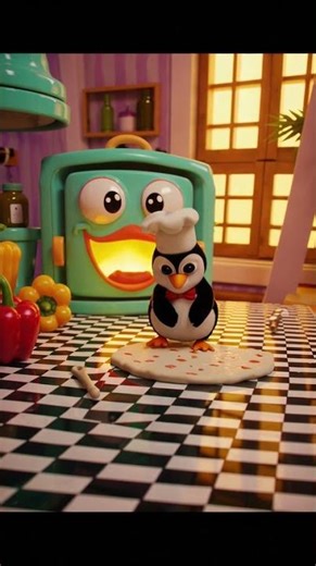 A penguin making pizza.🍕 🐧 Don’t forget to like & subscribe!#Penguin #CuteAnimals #YouTubeShorts