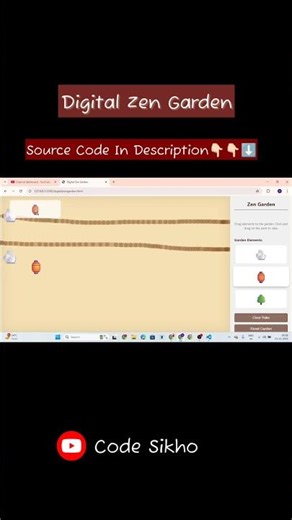 Digital Zen Garden Animation Using HTML, CSS & JavaScript | Relaxing Interactive UI