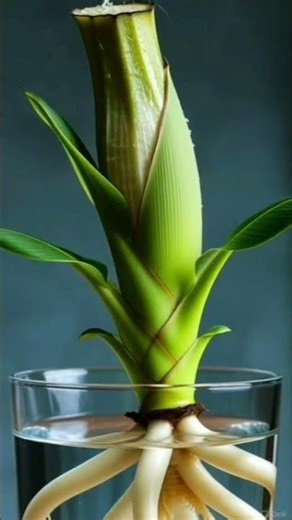 Growing corn plant with just a glass of water