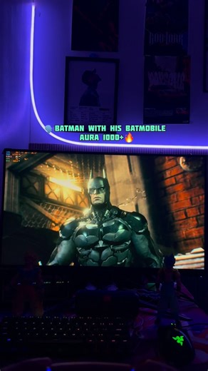 Bvrbreezy on Instagram: "The aura when Batman brings his batmobile for battle✨🔥 #gaming #batman #gamingsetup #batmanarkhamknight #superhero #gameplay #gamingcommunity #aura"