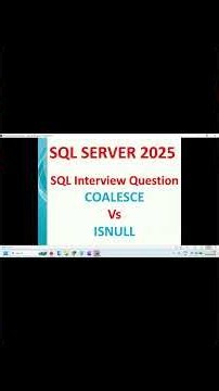 coalesce vs isnull in sql | SQL Interveiw Question