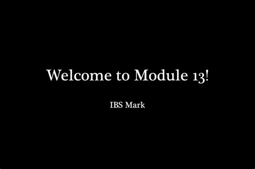 Welcome to Module 13