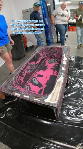 791K views · 4.2K reactions | Our office demo tub was sanded to expose all the layers of epoxy that we have poured! This is our Tub coating epoxy! #countertopepoxy #diy #design #art #epoxycountertops #tub #bathroom #epoxy #resin #epoxyresin #resinart #resinpour #bathtub | Supply Haus 1775 | Facebook