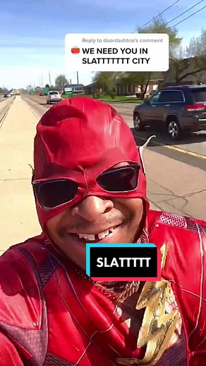 Reply to @doordashtrio 😂😂 IM ON THE WAY SLATTTTTY! 🏃🏾‍♂️⚡️💨🔥 #thefastflash #slat #maskup #ZitHappens