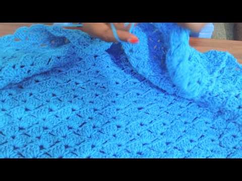 Beautiful! Shell Pattern Crochet Stitch for Baby blanket / wrap your Baby in Warmth .
