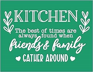 JAJADO Kitchen Farmhouse Silk Screen Stencils Reusable Adhesive Stencil Kitchen Sign Mesh Transfer Screen Print Stencils for Wood, Fabric, Pillow, Chalkboard, Wall Home Decor DIY Craft Project