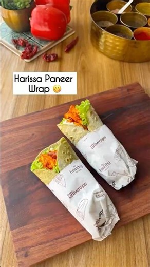 Extremely healthy and yum😋 Make at home, Harissa Paneer wraps 🌯🌯