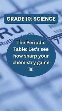 Grade 10 Science Quiz — Can You Beat This Periodic Table Challenge? 🧪