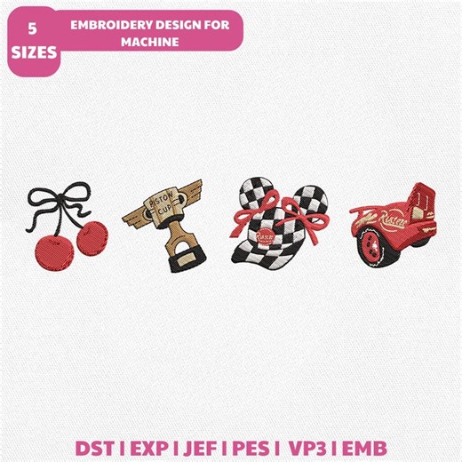 Disney Mcqueen Cars Machine Embroidery File, Disney Girl Trip Design (instant Download) - Etsy