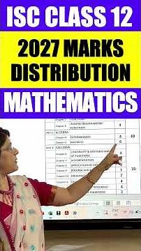 LATEST UPDATE ISC MATHS | NEW PAPER PATTERN & MARKS ALLOCATION 2027-28