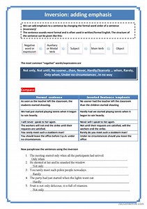 Inversion: adding emphasis