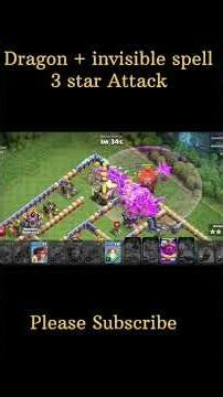 Dragon + invisible spell 3 star attack strategy #coc #shorts