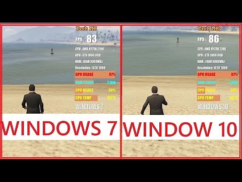 Windows 7 vs Windows 10 | GTA 5 | High Settings | 1080p | Tech MK