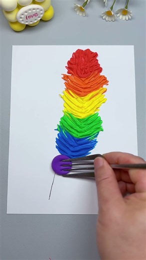 Simple Craft | Create Colorful Feather Art with Clay! #diy #crafts