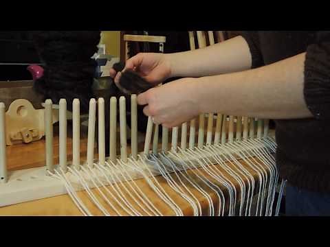 Producing a rug on a homemade peg loom