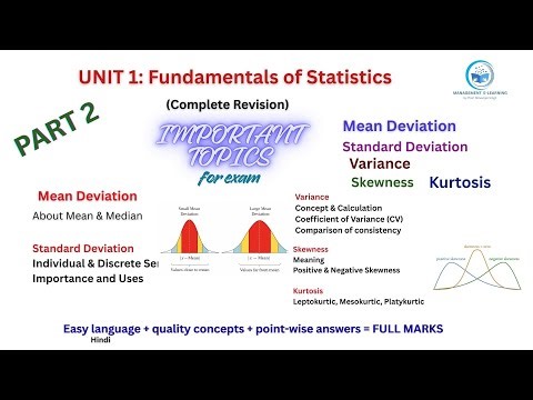 Measures of Dispersion Explained | Mean Deviation, Standard Deviation, Variance, Skewness & Kurtosis