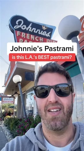 L.A. in a Minute on Instagram: "Johnnie’s Pastrami has been slinging the mouthwatering meat since 1952 in Culver City. The story is almost as awesome as their sandwiches. Let’s get into it! #JohnniesPastrami #Pastrami #lainaminute #losangeles #culvercity"